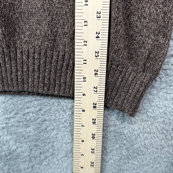 Chaps Ralph Lauren Sweater Mens XL Elbow Patches Thick Cotton Pullover Brown - Picture 9 of 10